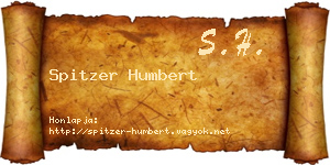 Spitzer Humbert névjegykártya